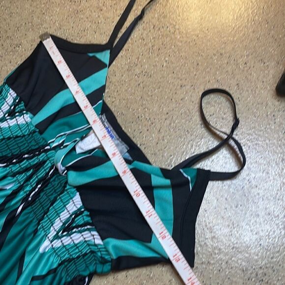 Geometric Tropical Floral Print Maxi Dress sz S - Picture 9 of 16